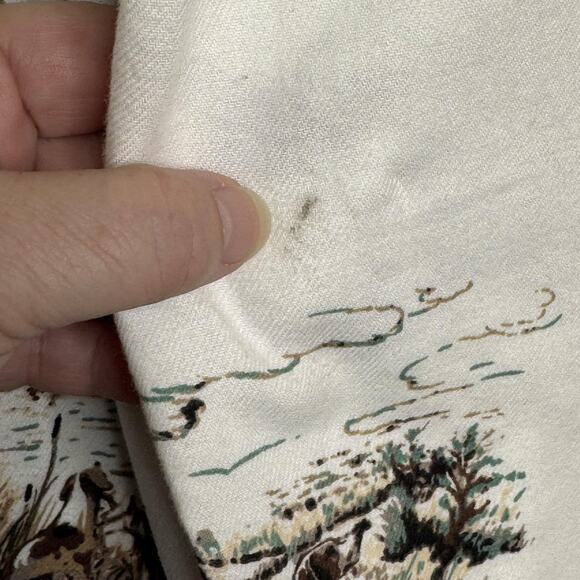 Chaps Shirt Mens 2XL White Wildlife Hunting Deer Duck Dog Print Flannel Button - Picture 11 of 11